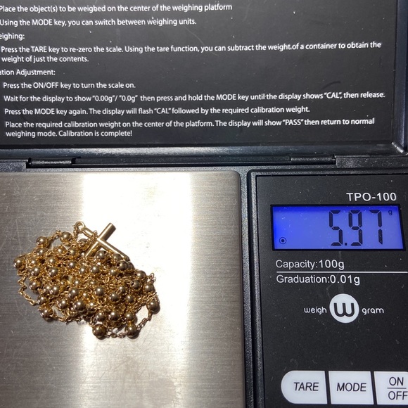 14k yellow gold rosary necklace - Picture 8 of 8